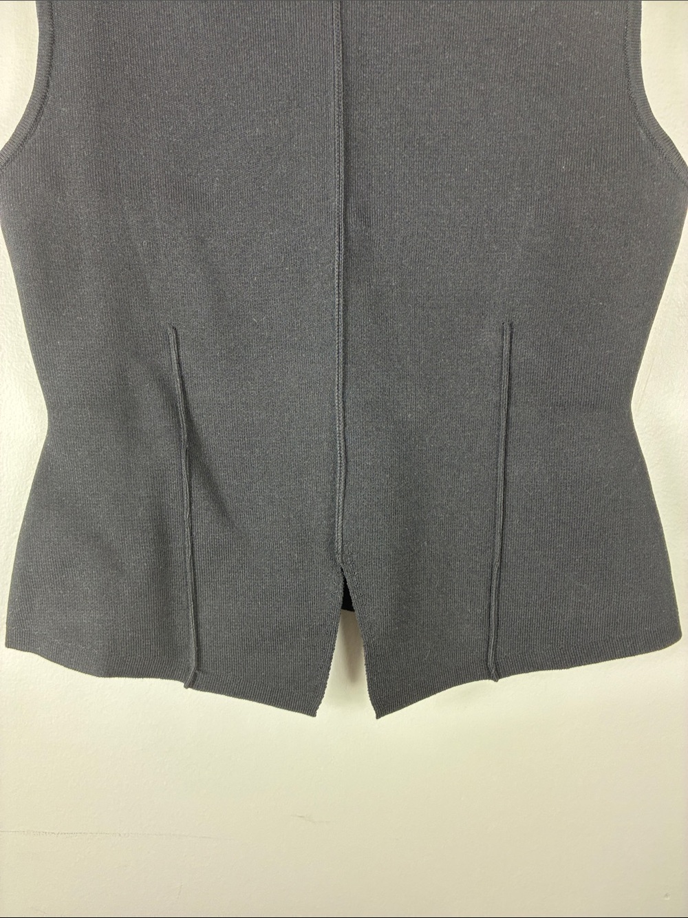 Zara Sleek Black Knit Ribbed Stretch Sleeveless Top M Classic Minimalist - Picture 5 of 11